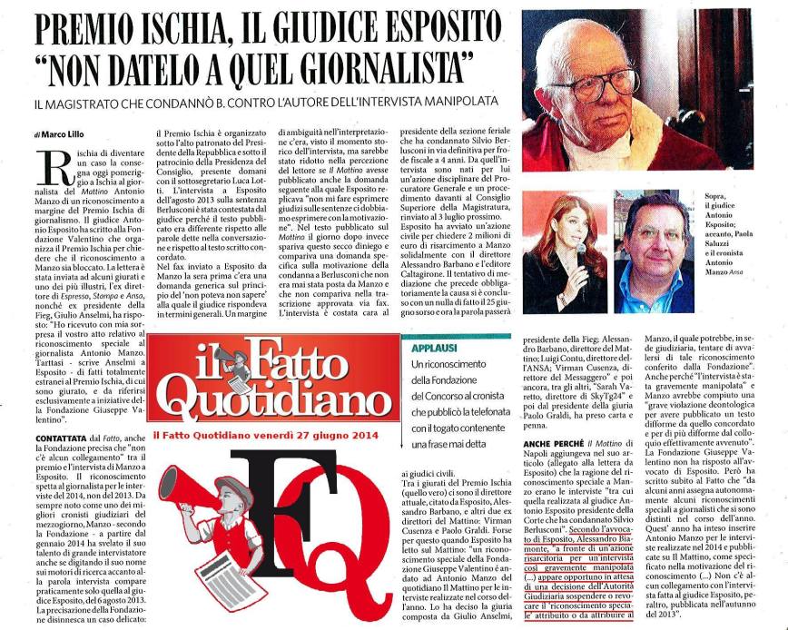 Il Fatto Quotidiano - Premio Ischia (Esposito)